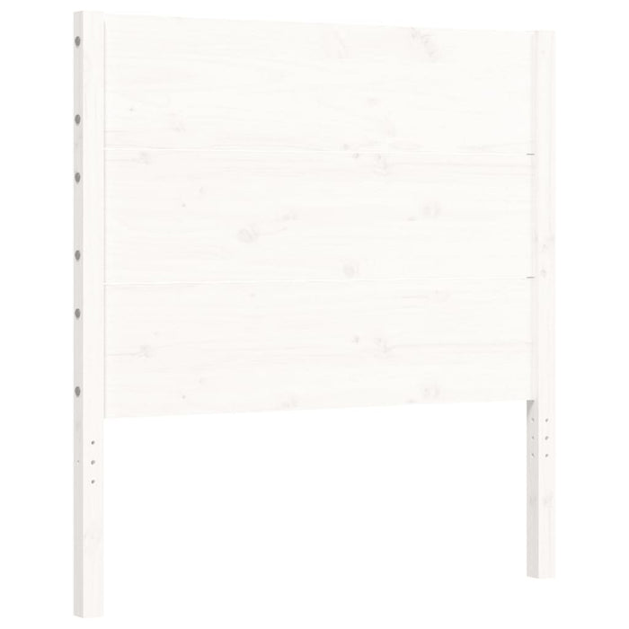 Massivholzbett mit Kopfteil Weiß 90x200 cm