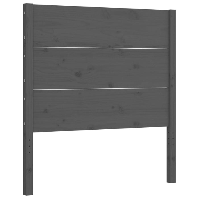 Massivholzbett mit Kopfteil Grau 100x200 cm