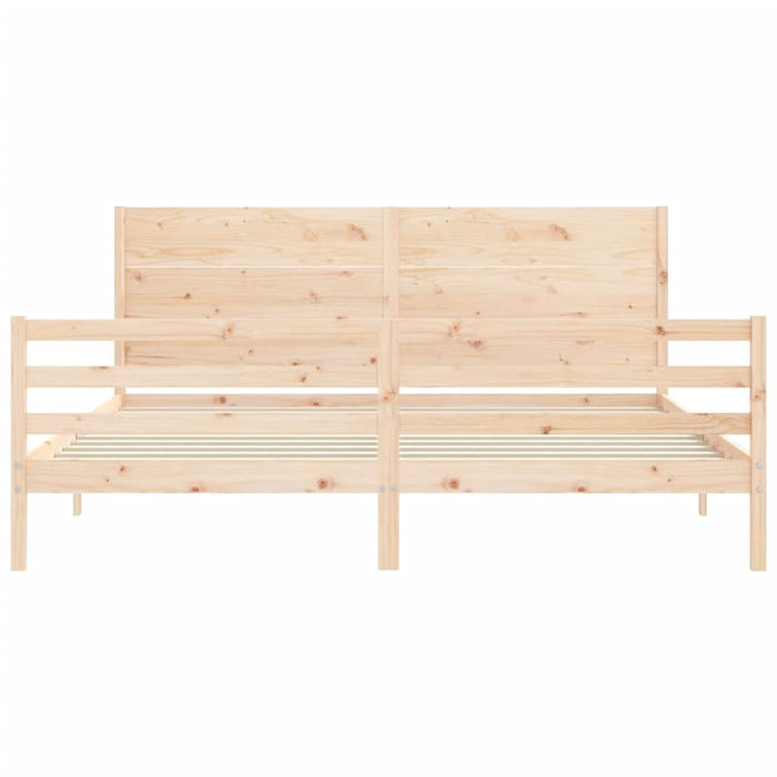 Massivholzbett mit Kopfteil 200x200 cm