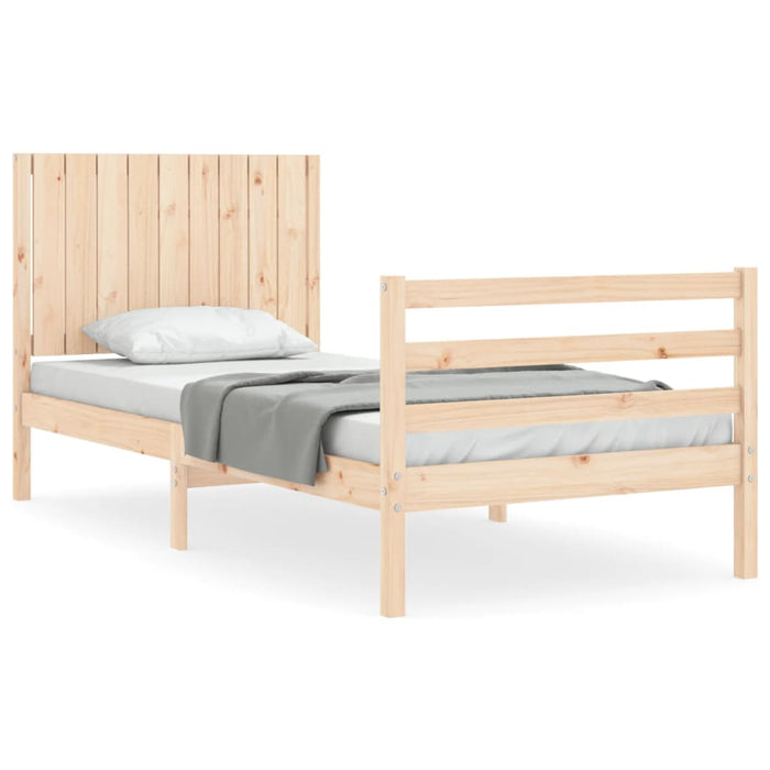 Massivholzbett mit Kopfteil 90x200 cm