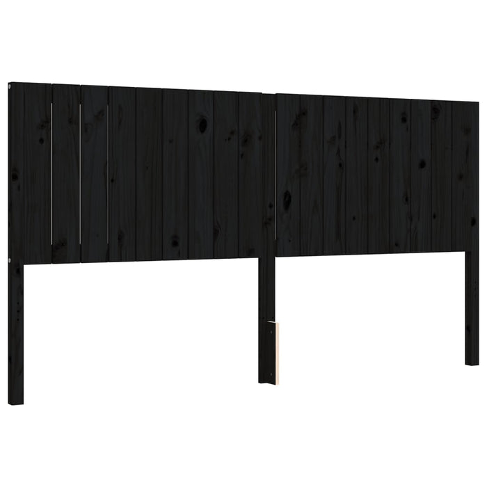 Massivholzbett mit Kopfteil Schwarz