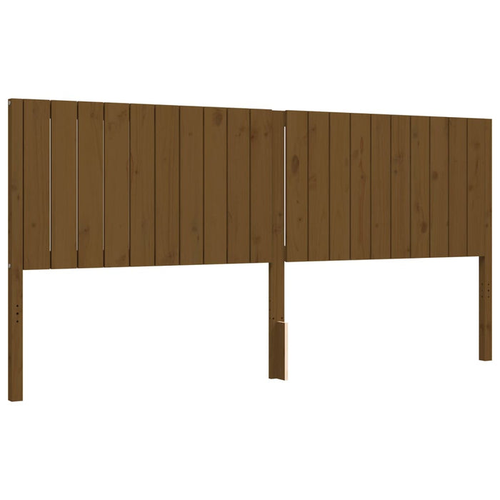 Massivholzbett mit Kopfteil Honigbraun 200x200 cm