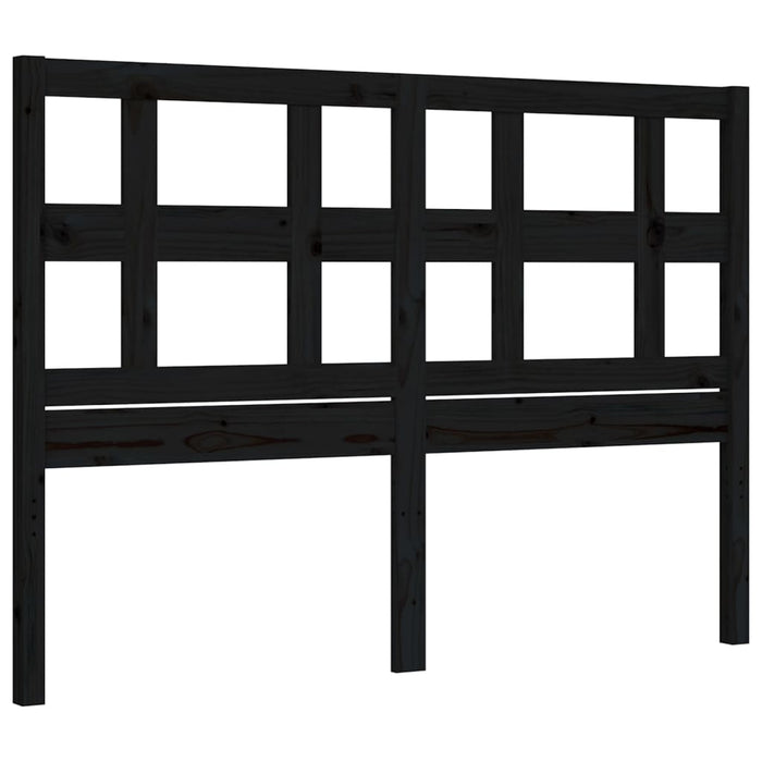 Massivholzbett mit Kopfteil Schwarz