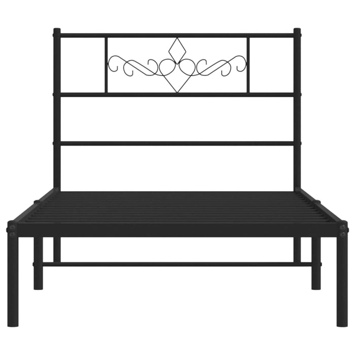 Bettgestell mit Kopfteil Metall Schwarz 107x203 cm