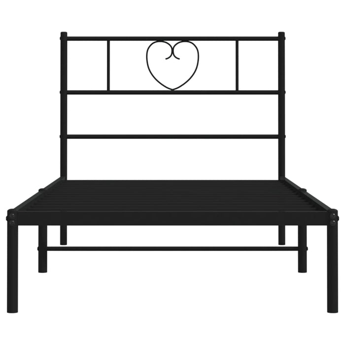 Bettgestell mit Kopfteil Metall Schwarz 100x200 cm
