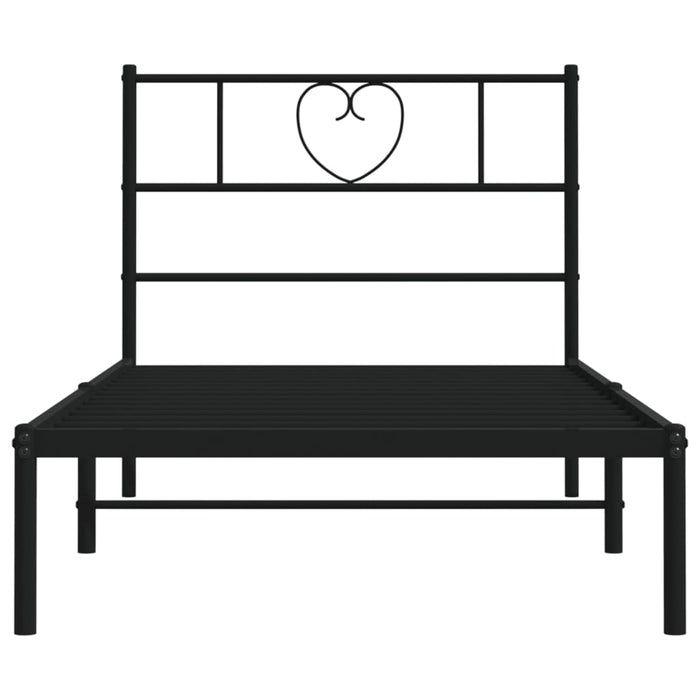 Bettgestell mit Kopfteil Metall Schwarz 107x203 cm