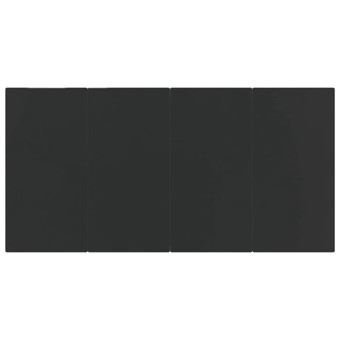 5-tlg. Garten-Essgruppe Schwarz Poly Rattan und Stahl