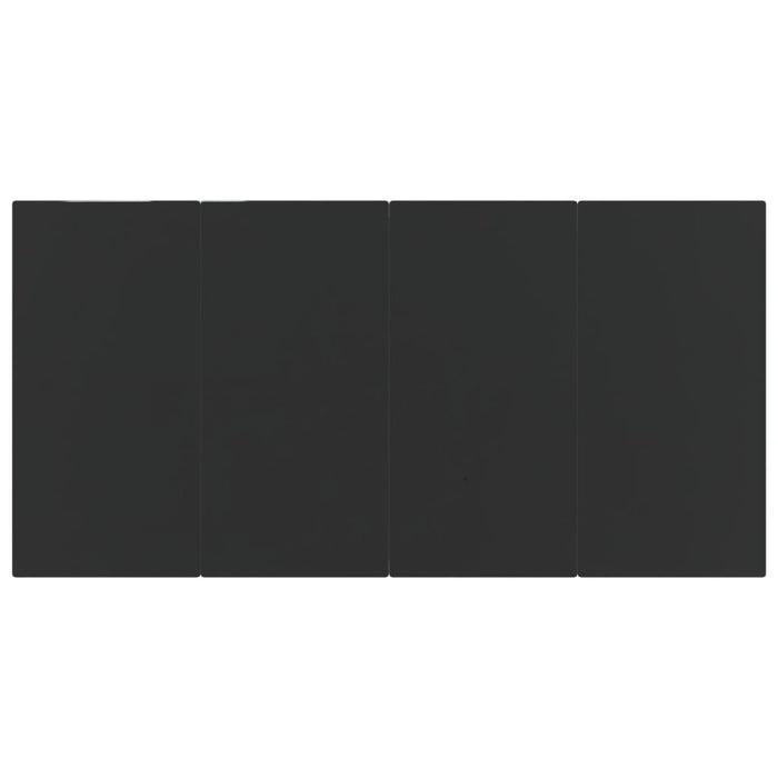 7-tlg. Garten-Essgruppe Schwarz Poly Rattan und Stahl