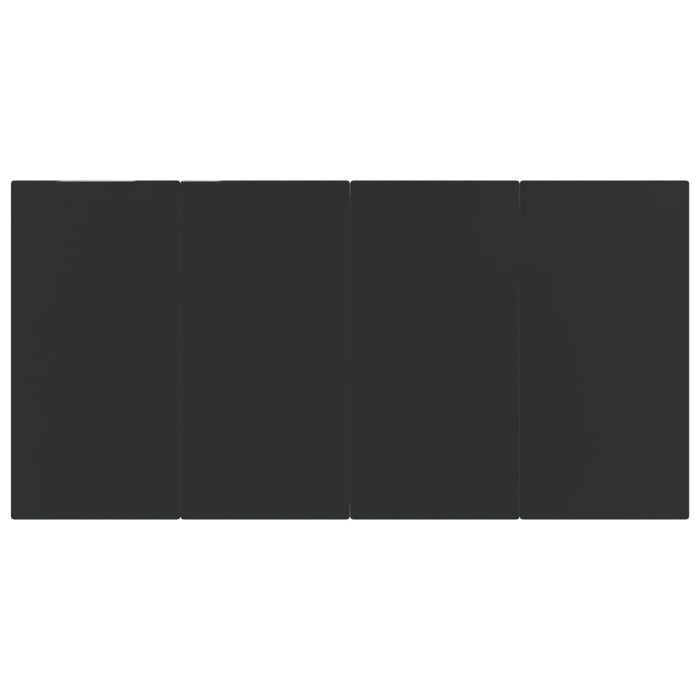 5-tlg. Garten-Essgruppe Grau und Schwarz Poly Rattan und Stahl