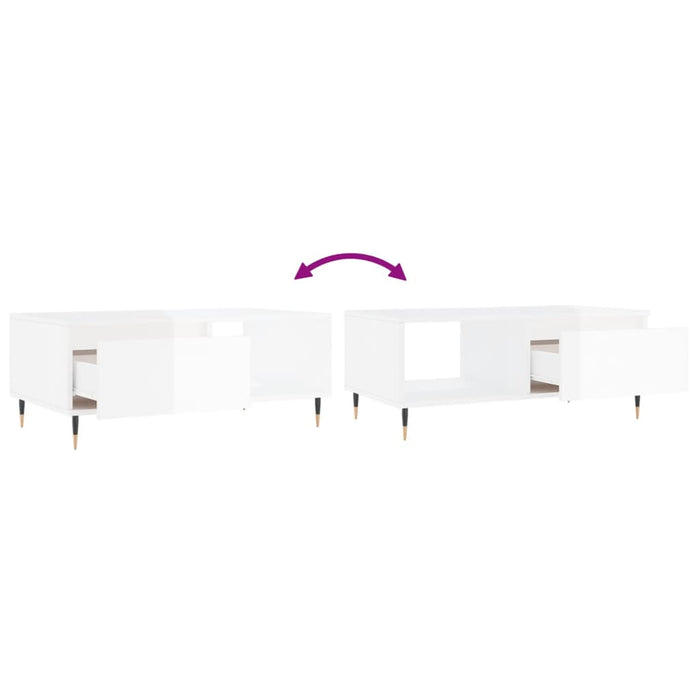 Couchtisch Hochglanz-Weiß 90x50x36,5 cm Holzwerkstoff