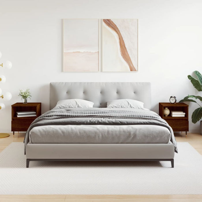 Nachttische 2 Stk. Braun Eichen-Optik 40x35x50 cm Holzwerkstoff