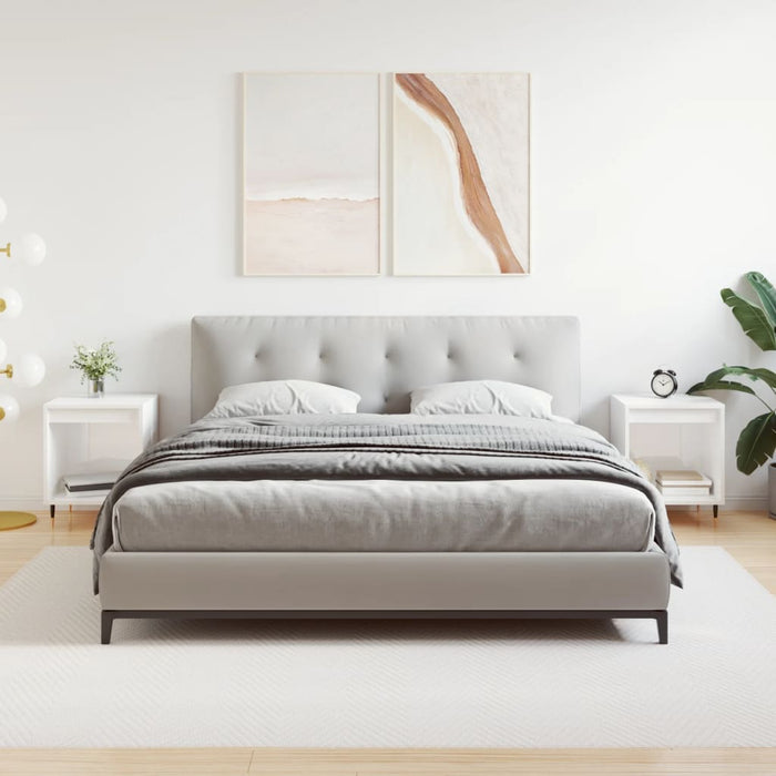 Nachttische 2 Stk. Hochglanz-Weiß 40x35x50 cm Holzwerkstoff