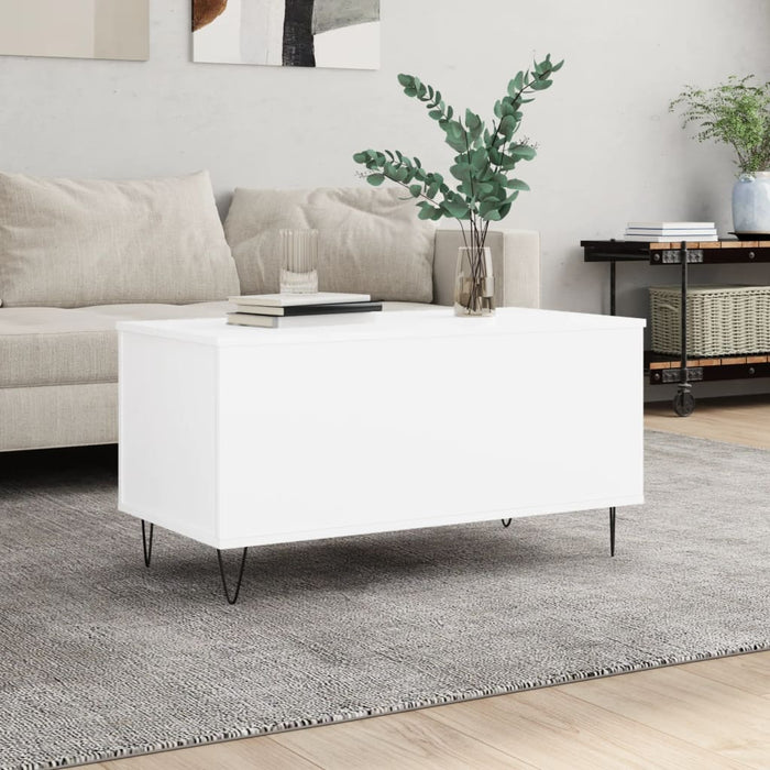 Couchtisch Weiß 90x44,5x45 cm Holzwerkstoff