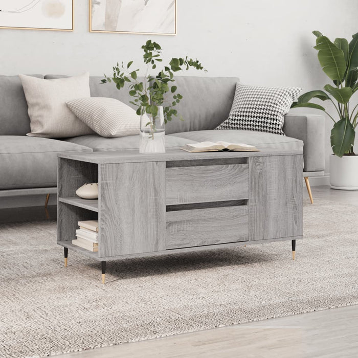 Couchtisch Grau Sonoma 102x44,5x50 cm Holzwerkstoff