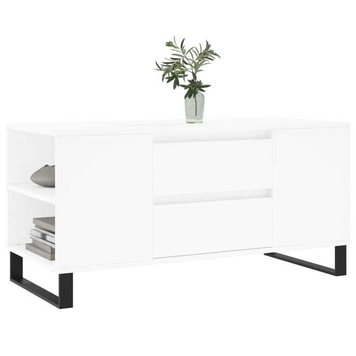 Coffee table white 102x44.5x50 cm made of wood