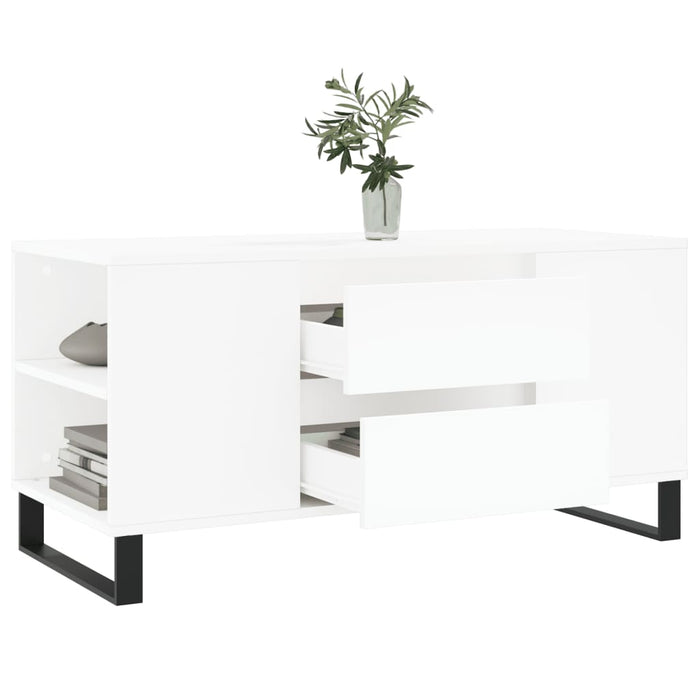 Coffee table white 102x44.5x50 cm made of wood