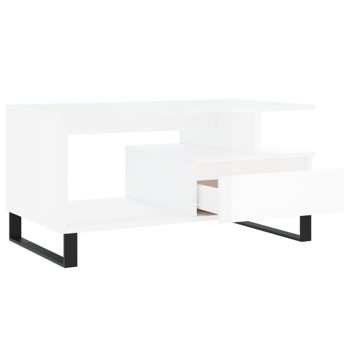 Couchtisch Hochglanz-Weiß 90x49x45 cm Holzwerkstoff