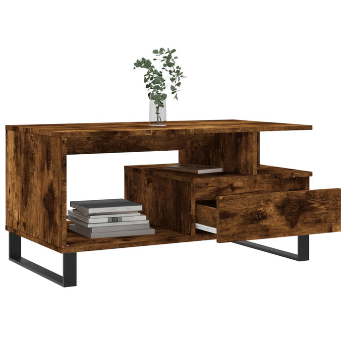 Coffee table smoked oak 90x49x45 cm made of wood
