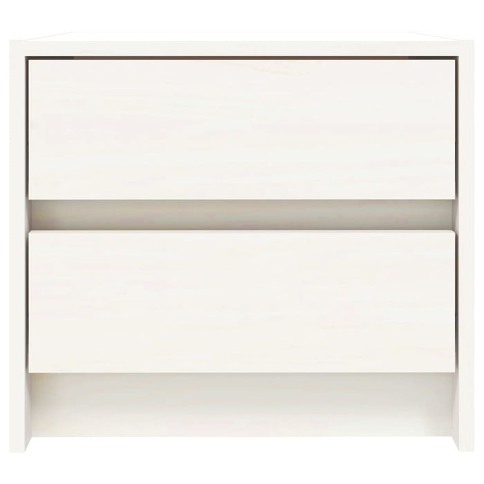 Nachttische 2 Stk. Weiß 40x31x35,5 cm Massivholz Kiefer