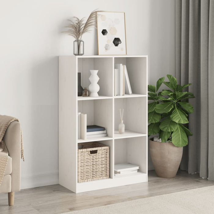 Bookcase white 70x33x110 cm solid pine wood