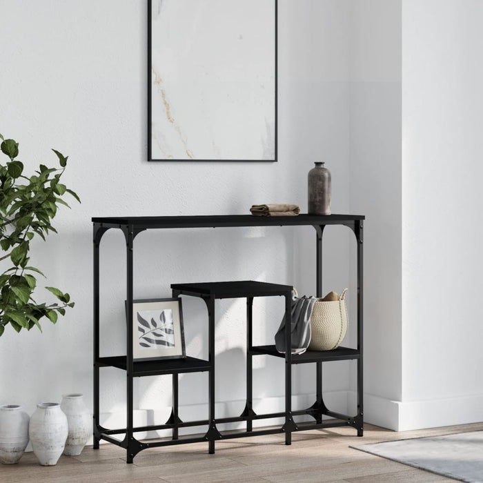 Console table black 89.5x28x76 cm made of wood