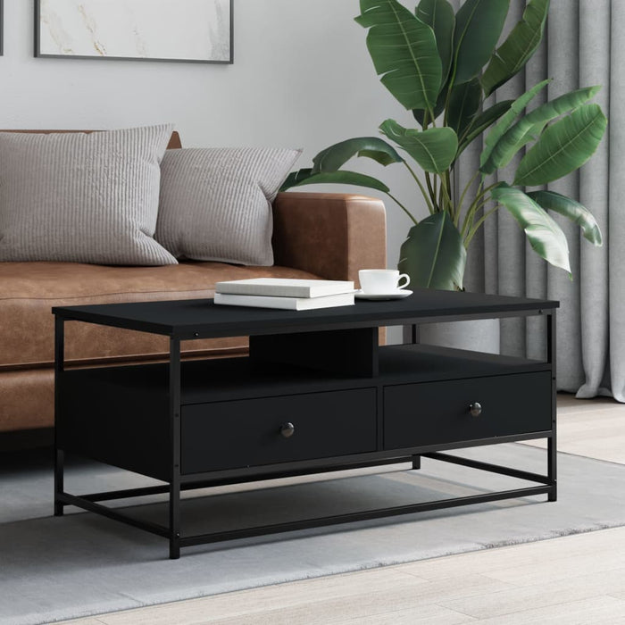 Coffee table black 100x51x45 cm made of wood
