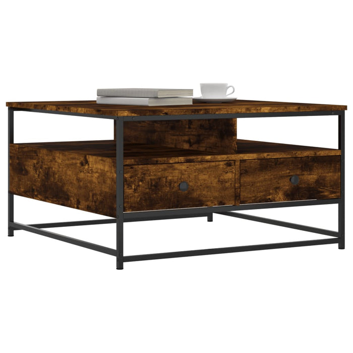 Coffee table smoked oak 80x80x45 cm made of wood