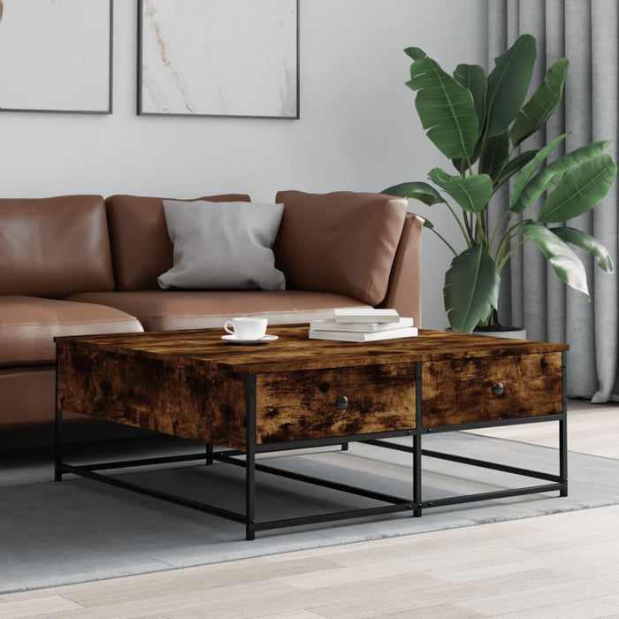 Coffee table smoked oak 100x99x40 cm made of wood