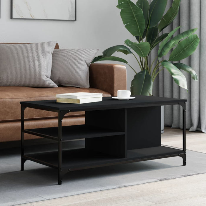 Coffee table black 100x50x45 cm made of wood