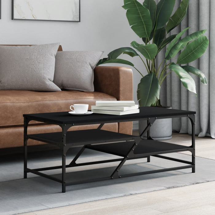Coffee table black 100x49x40 cm made of wood