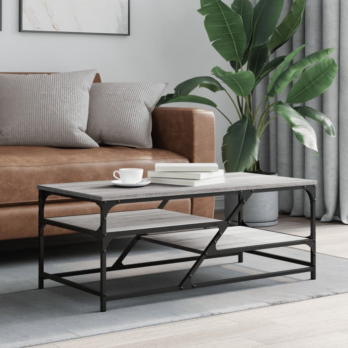 Coffee table gray Sonoma 100x49x40 cm made of wood