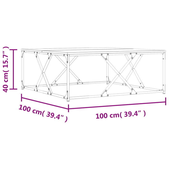 Couchtisch Schwarz 100x100x40 cm Holzwerkstoff