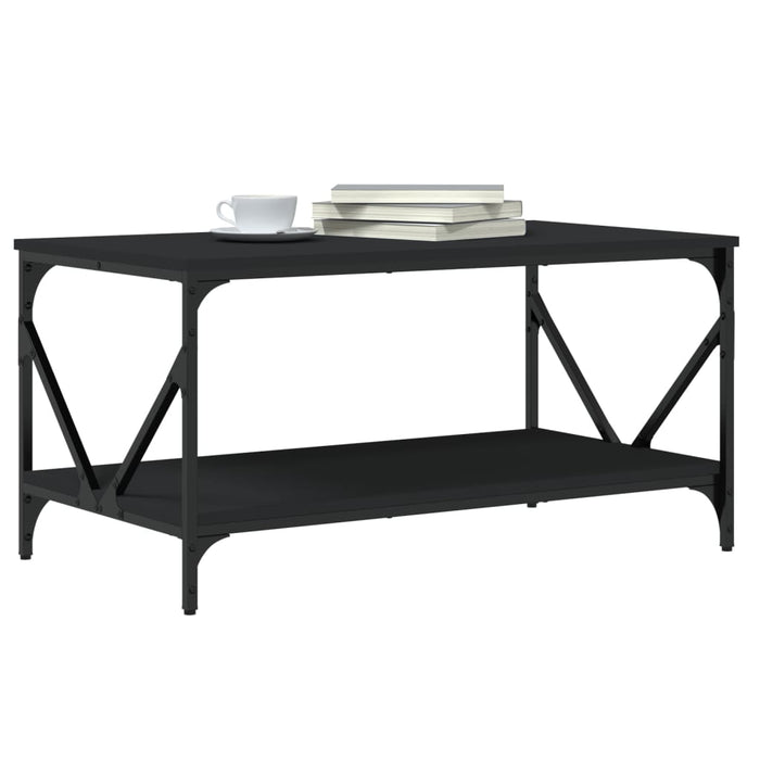 Coffee table black 90x50x45 cm made of wood