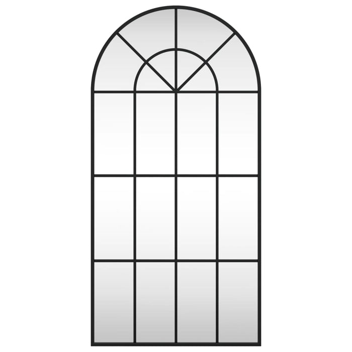 Wandspiegel Schwarz 50x100 cm Gewölbt Eisen
