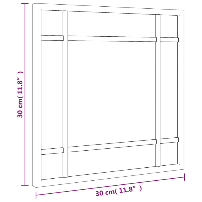 Wandspiegel Schwarz 30x30 cm Quadratisch Eisen