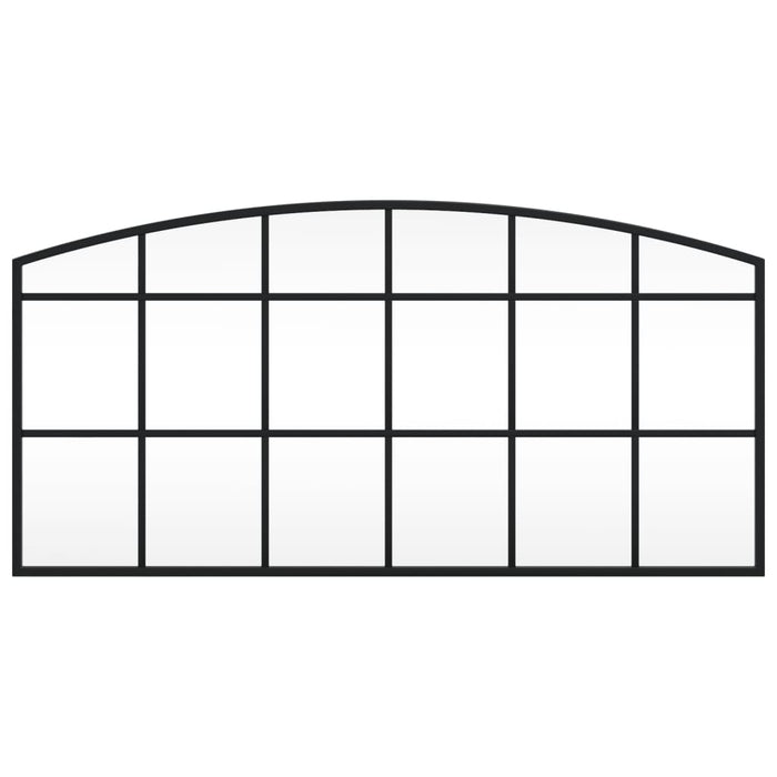 Wandspiegel Schwarz 80x40 cm Gewölbt Eisen