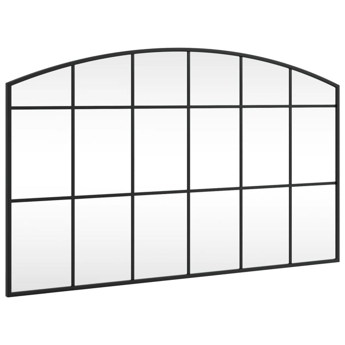 Wandspiegel Schwarz 100x60 cm Gewölbt Eisen