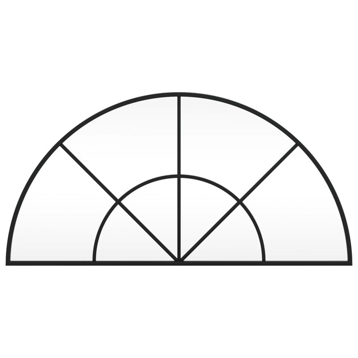 Wandspiegel Schwarz 80x40 cm Gewölbt Eisen