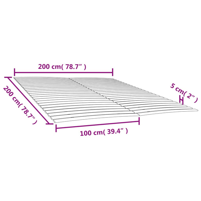 Lattenroste mit 48 Latten 2 Stk. 100x200 cm