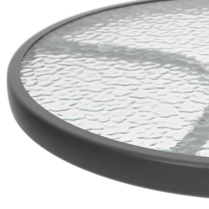 3-tlg. Garten-Essgruppe Schwarz Stahl